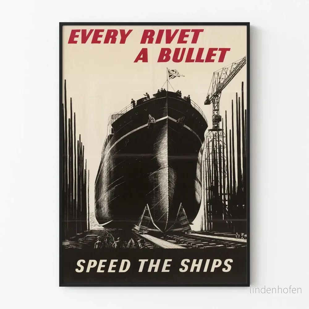 Retro industriell sjöfartsaffisch - Varje nock är ett skott