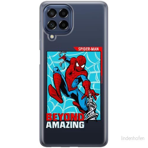 ERT GROUP mobiltelefonfodral för Samsung M53 5G originalt och officiellt licensierat Marvel mönster Spider Man 041 optimalt anpassad till formen på mobiltelefonen, gedeeltelijk transparant 5905795016852