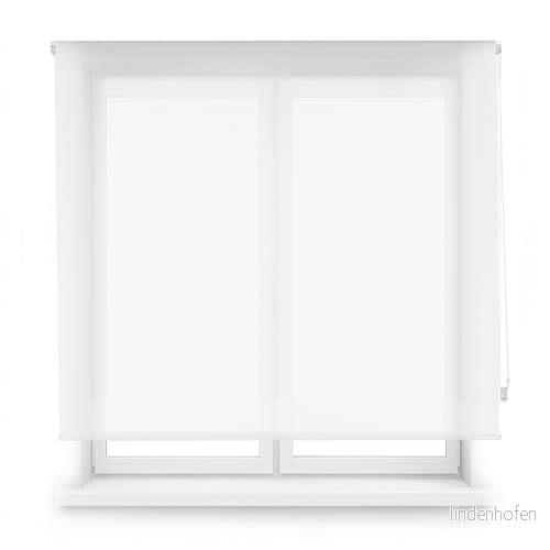 Blindecor Skräddarsydd skärmgardin vit färg 140 x 180 cm (bredd höjd) tygstorlek 137 175 skärmrullgardiner för fönster 8434363514959