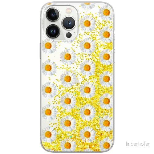 ERT GROUP mobiltelefonfodral för Apple Iphone 13 PRO MAX originalt och officiellt licensierat Babaco mönster Flowers 009 Vit anpassad till formen på mobiltelefonen, med glitter overflow effekt 5904805763403