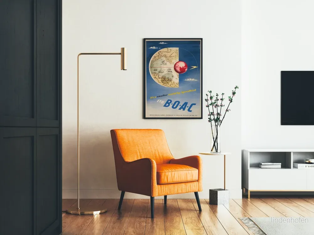Vintageposter BOAC Väggdekoration Resor och Äventyr - Bild 2