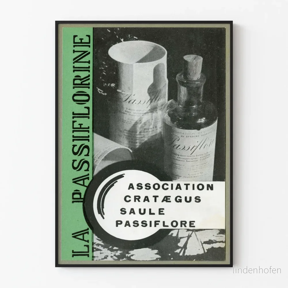 Vintageposter La Passiflorine - Retro botanisk väggdekoration