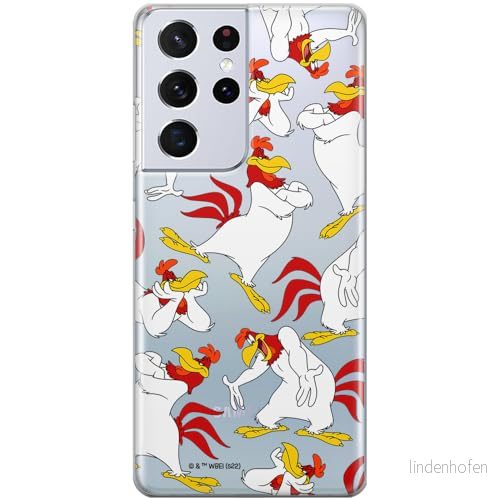 ERT GROUP mobiltelefonfodral för Samsung S21 ULTRA originalt och officiellt licensierat Looney Tunes mönster Foghorn Leghorn 001 anpassad till formen på mobiltelefonen, gedeeltelijk transparant 5905511667146